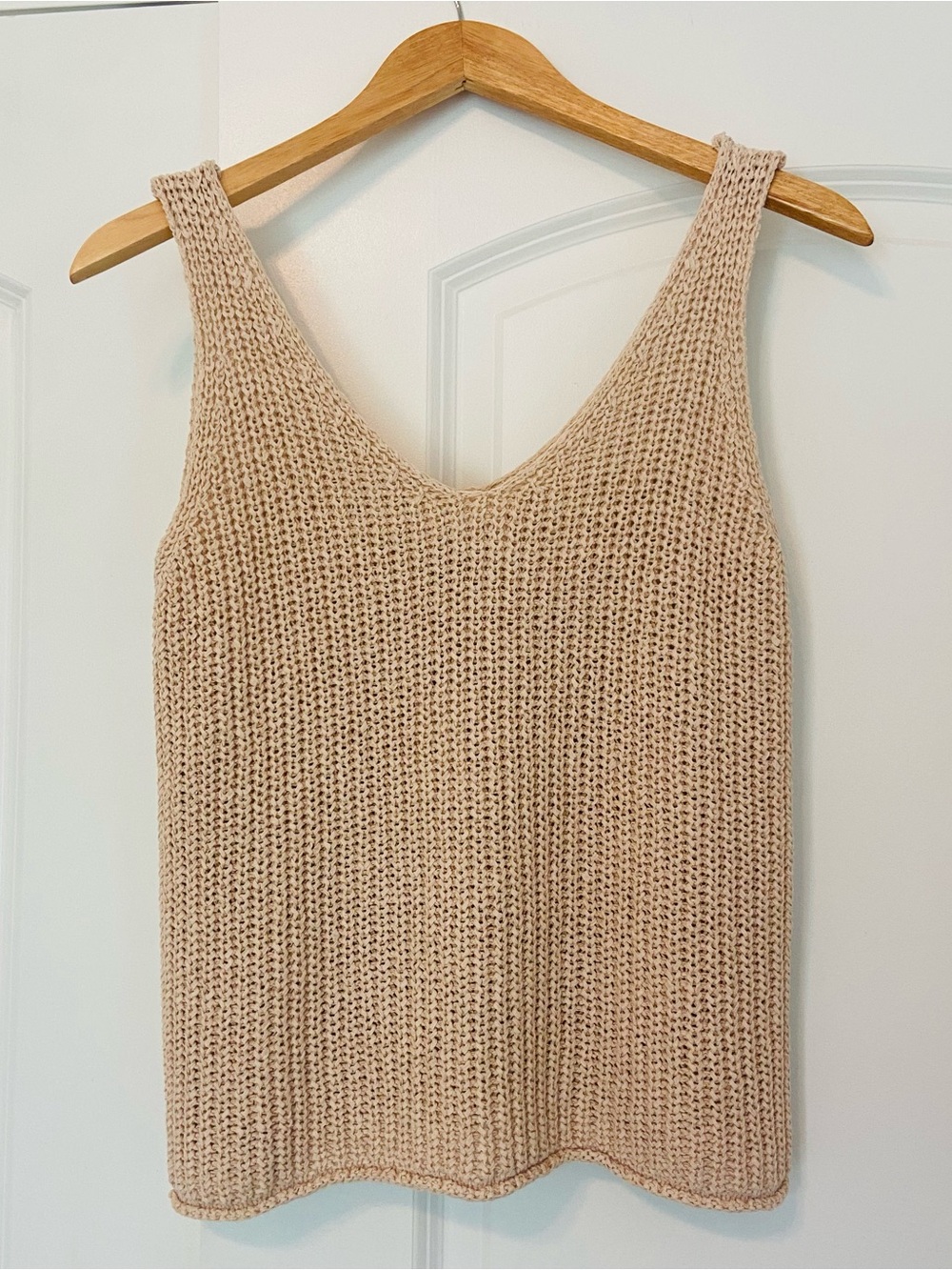 Velvet By Graham & Spencer Knit Sweater Tank Small Cream Beige